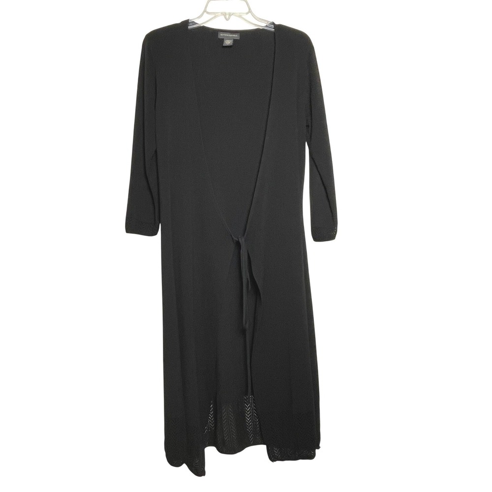 Vintage Banana‎ Republic Black Knit Long Duster Cardigan Tie Women's M Hong Kong